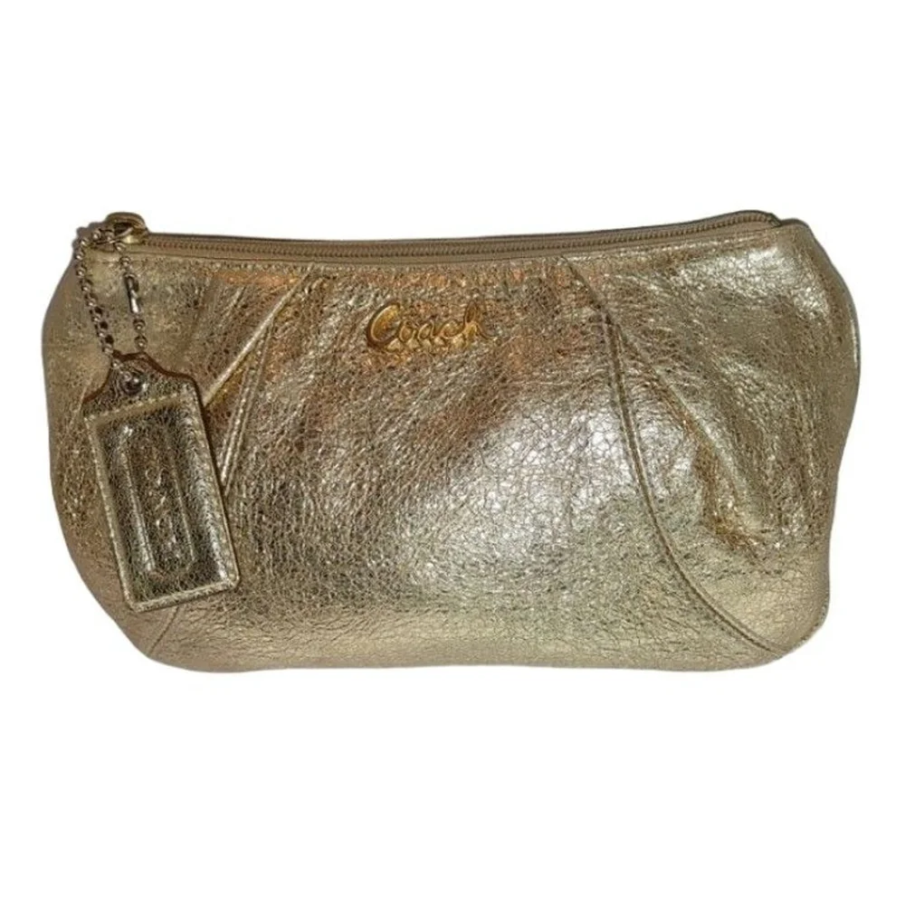 Coach Metallic Gold Zippered Pouch M0869-42536